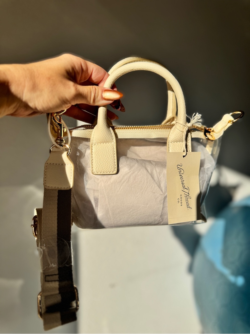 Universal Thread Cream Clear Mini Satchel with Removable Strap